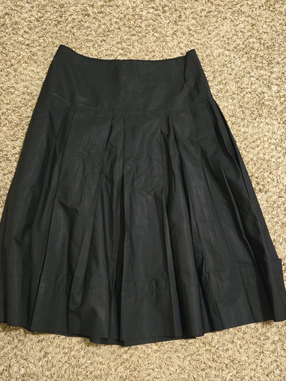 Lafayette 148 New York Black Pleated A-Line Skirt